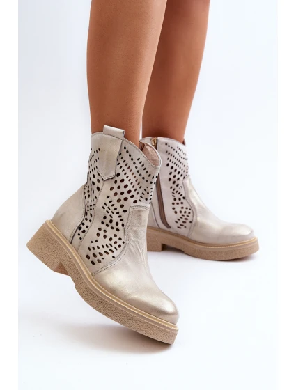 Dámské kůže Botky Zlaté Lewski model 21652385 - Zazoo