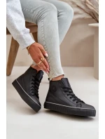 Dámské Zateplené Tenisky Z Eko Kůže Big Star OO274790 Černé Dámské Zateplené Tenisky Z Eko Kůže Big Star OO274790 Černé