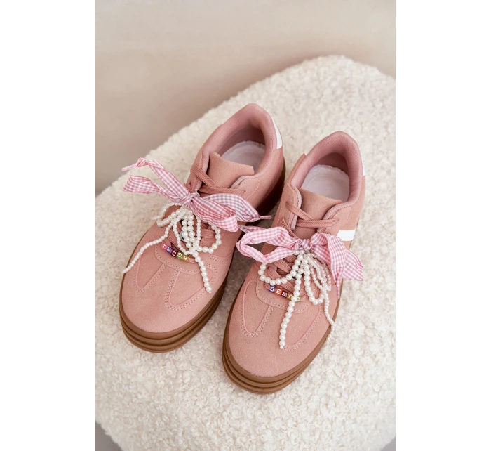 Dámské Tenisky Na Platformě S Ozdobami Růžové Vinness Dámské Tenisky Na Platformě S Ozdobami Růžové Vinness