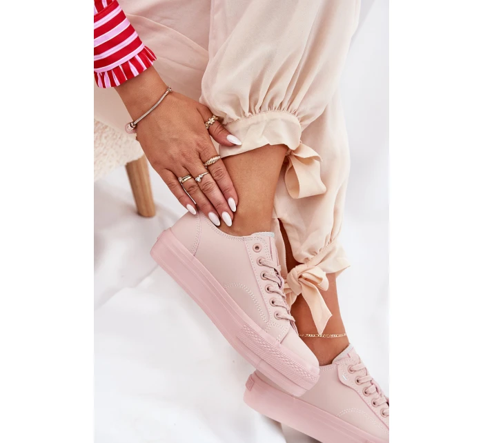 Dámské Tenisky Na Platformě Z Eko Kůže Big Star RR274A294 Růžové Dámské Tenisky Na Platformě Z Eko Kůže Big Star RR274A294 Růžové