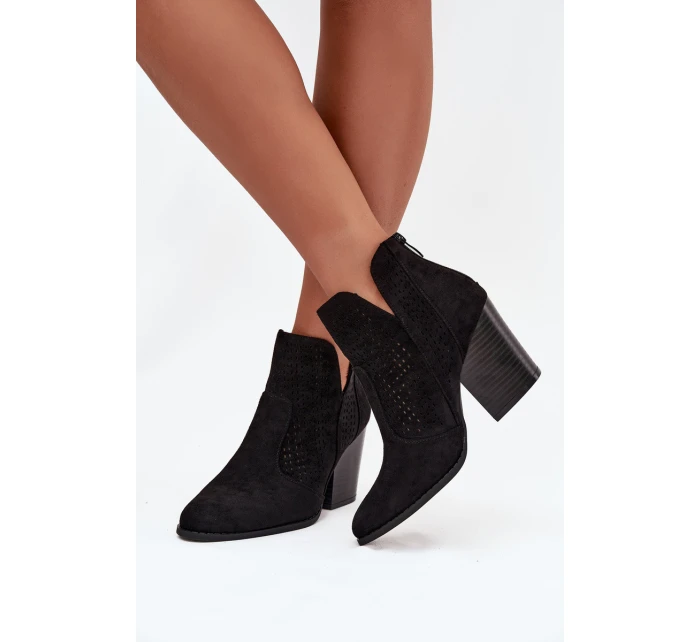 Dámské kotníkové boty na podpatku  Černé model 21711978 - S.Barski