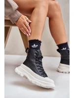 Kožené Zateplené Tenisky Na Masivní Platformě Big Star Černé Kožené Zateplené Tenisky Na Masivní Platformě Big Star Černé