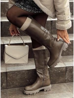 Dámské dlouhé hnědé boty KICKBOOT FashionStreet ZY0500