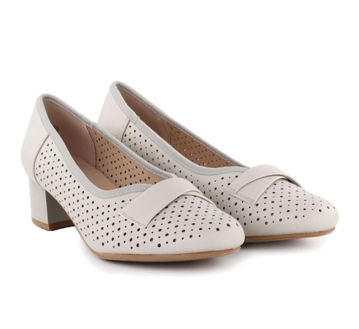 Dámské béžové ažurové lodičky Jezzi 233-12