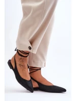 Ženy Tkanicí Baleríny Ozdobené Pytlíky Černé Jange