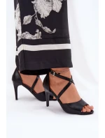 Módní Sandály Na Podpatku Černé model 21691866 - SERGIO LEONE