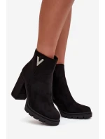 Dámské zimní boty na podpatku s ozdobným detailem černé Briella Dámské zimní boty na podpatku s ozdobným detailem černé Briella
