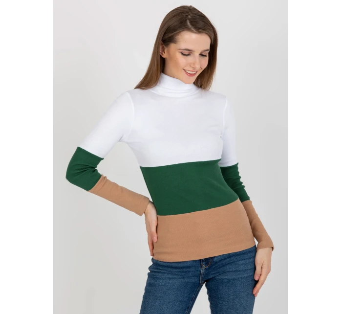 Dámská halenka RV BZ 8465 1.08P bílá zelená - FPrice Dámská halenka RV BZ 8465 1.08P bílá zelená - FPrice