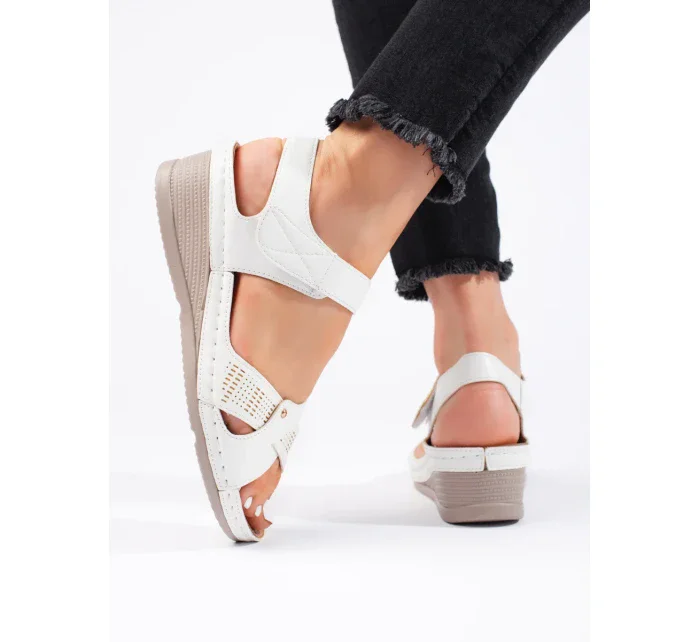 Luxusní sandály dámské bílé platforma Luxusní sandály dámské bílé platforma