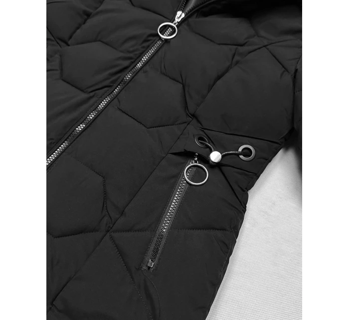 Černá vypasovaná zimní bunda s odepínací kapucí S'West (B8196-1)