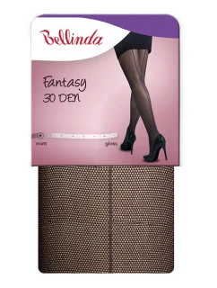 Dámské síťované punčochové kalhoty s proužkem FANTASY 30 DEN - BELLINDA - černá