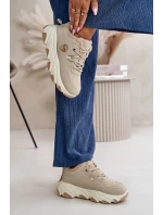 Zateplené Dámské Sportovní Boty Na Na Platformě Béžové model 21668469 - Boto Zateplené Dámské Sportovní Boty Na Na Platformě Béžové model 21668469 - Boto