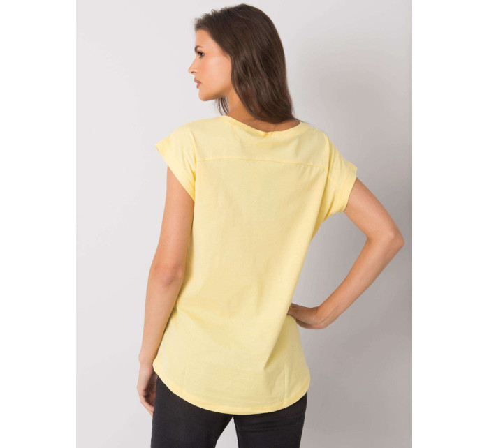 Dámské světle žluté bavlněné tričko