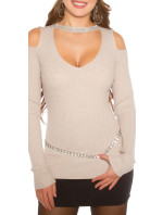 Sexy KouCla Ripp jumper with Cut Out & Rivets