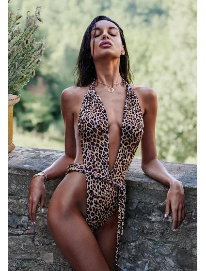 jednodílné plavky leopardí  model 18422165 - Obsessive