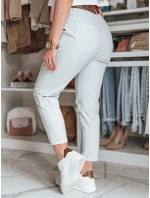 Dámské kalhoty s páskem MADELINA světle šedé FashionStreet UY2625