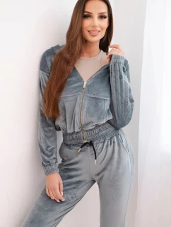 Dámská bavlněná souprava s topem a tepláky růžový neon model 21774721 - K-Fashion