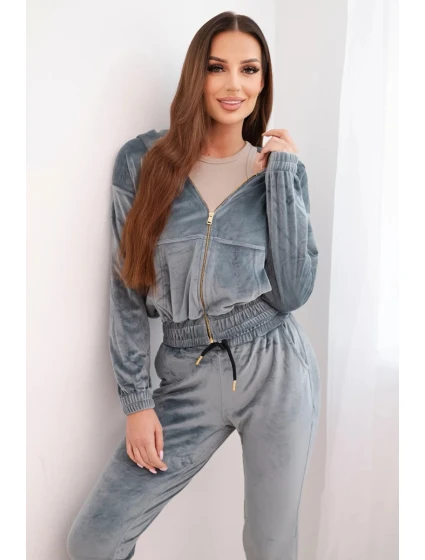 Dámská bavlněná 3-dílná souprava s mikinou, topem a tepláky růžový neon Dámská bavlněná 3-dílná souprava s mikinou, topem a tepláky růžový neon