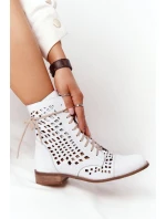 Prolamované Kožené Boty Nicole model 21549674 Bílé - Zazoo
