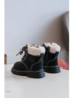 Dětské Trapery Botky Na Zip s Kožušinou Černé Marialee Dětské Trapery Botky Na Zip s Kožušinou Černé Marialee