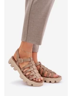 Kožené dámské sandály Zazoo model 21682190 béžové - Boto Kožené dámské sandály Zazoo model 21682190 béžové - Boto
