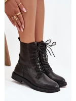 Kožené Zateplené Dámské Kotníkové Workery Big Star model 21708648 Černé - Big Star Shoes