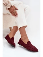 Dámské mokasíny z eko semiše ploché bordové model 21710856 - Boto Dámské mokasíny z eko semiše ploché bordové model 21710856 - Boto