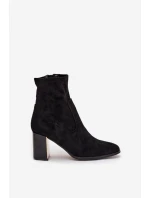 Dámské kotníkové boty na sloupku se zlatým zateplené černé model 21712211 - Boto Dámské kotníkové boty na sloupku se zlatým zateplené černé model 21712211 - Boto