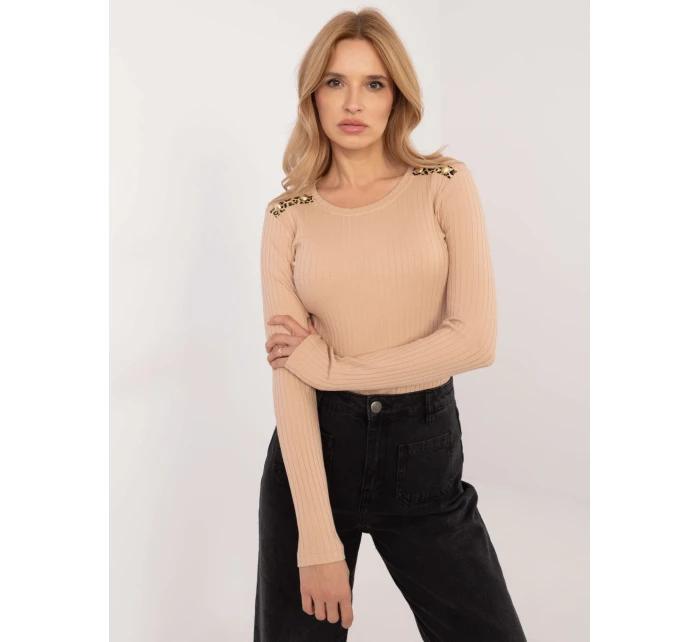 Bluzka RV BZ A model 20608934 camelowy - FPrice Bluzka RV BZ A model 20608934 camelowy - FPrice