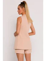 M776 Blejzr bez rukávů s jedním knoflíkem - béžový M776 Blejzr bez rukávů s jedním knoflíkem - béžový