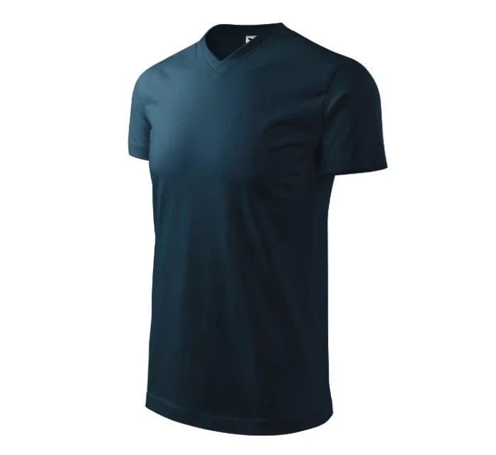 Heavy V-neck tričko unisex námořní modrá