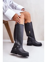 Kožené dámské holínky nad kolena černé Lewski 3615 Kožené dámské holínky nad kolena černé Lewski 3615