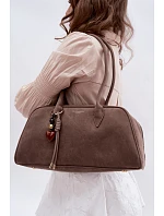 Eko semišová kabelka s přívěskem tmavohnědá Noelia