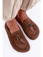 Mokasyny Barefoot z přírodního semiše Zazoo 10220 hnědé