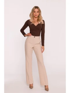 S418 Kalhoty s laclem - béžové