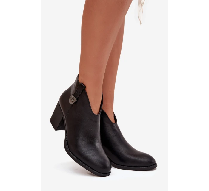 Dámské botky Talienne – zateplené, na sloupkovém podpatku, černé