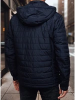 Pánská přechodná prošívaná bunda s kapucí tmavě modrá Dstreet TX4999