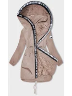 Tenká béžová dámská bunda s ozdobnou lemovkou model 18319662 - Miss TiTi Tenká béžová dámská bunda s ozdobnou lemovkou model 18319662 - Miss TiTi