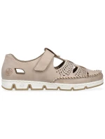 Rieker W RKR651 béžové kožené polobotky s háčkem a smyčkou