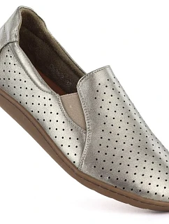 Kožené ažurové barefoot boty zlaté M.Daszynski model 22068917 - M. Daszyński