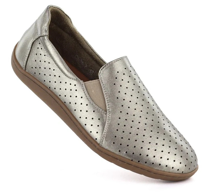 Kožené ažurové barefoot boty zlaté M.Daszynski OL38-2 Kožené ažurové barefoot boty zlaté M.Daszynski OL38-2