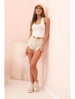 Dámská tílko z bavlny s kulatým výstřihem ecru Dámská tílko z bavlny s kulatým výstřihem ecru