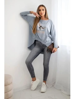 Dámská halenka s model 21138048 a nápisem Canyon šedý - K-Fashion