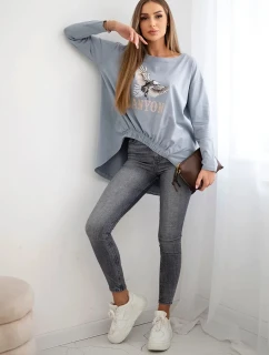 Dámská halenka s model 21138048 a nápisem Canyon šedý - K-Fashion