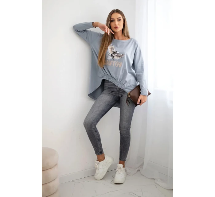 Dámská halenka s model 21138048 a nápisem Canyon šedý - K-Fashion Dámská halenka s model 21138048 a nápisem Canyon šedý - K-Fashion