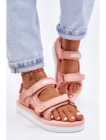 Dámské sportovní sandály na platformě Big Star LL274788 Růžové Dámské sportovní sandály na platformě Big Star LL274788 Růžové