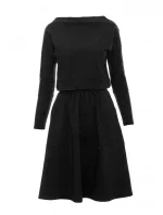 B087 Šaty midi střihu - černé