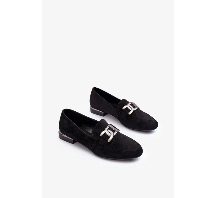 Dámské mokasíny s ozdobou černá Camilena