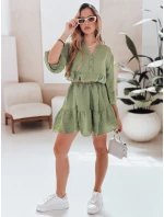 Letní mušelínové šaty LYVONNE tmavě zelené FashionStreet EY2616