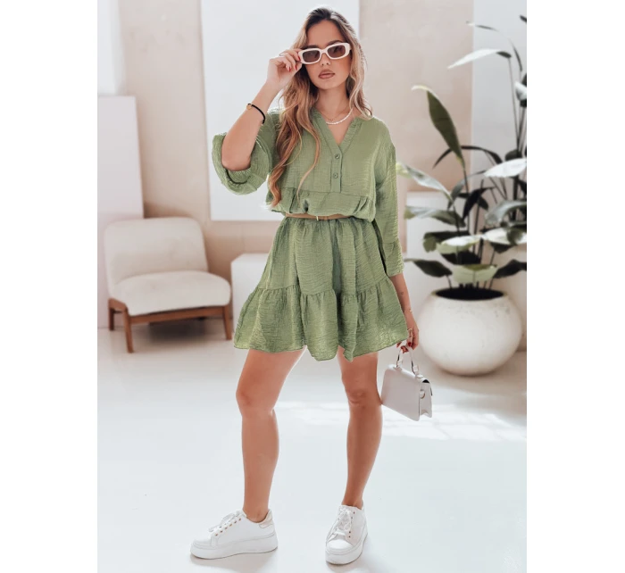 Letní mušelínové šaty LYVONNE tmavě zelené FashionStreet EY2616